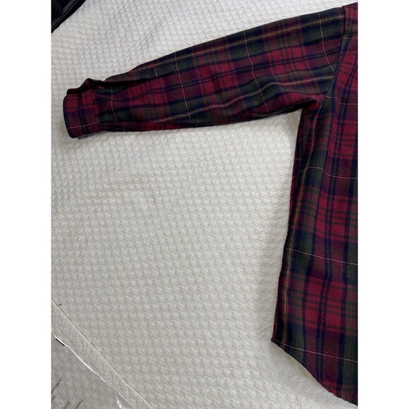 Pendleton Plaid Flannel Shirt Long Sleeve 100% Wool | Red and Green | Size Large - Picture 10 of 14
